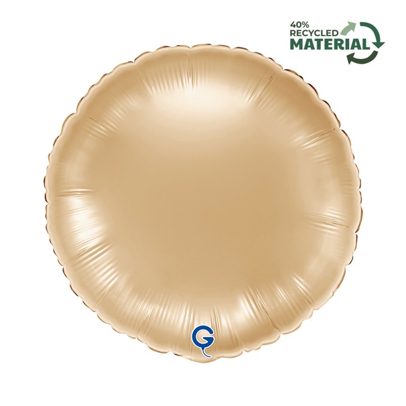 Balão Foil Redondo 18'' White Gold - Dourado Branco