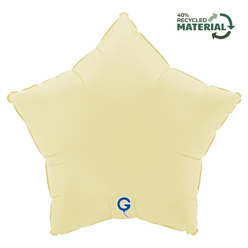 Balão Foil 18'' Estrela Soft Matte French Butter - Manteiga