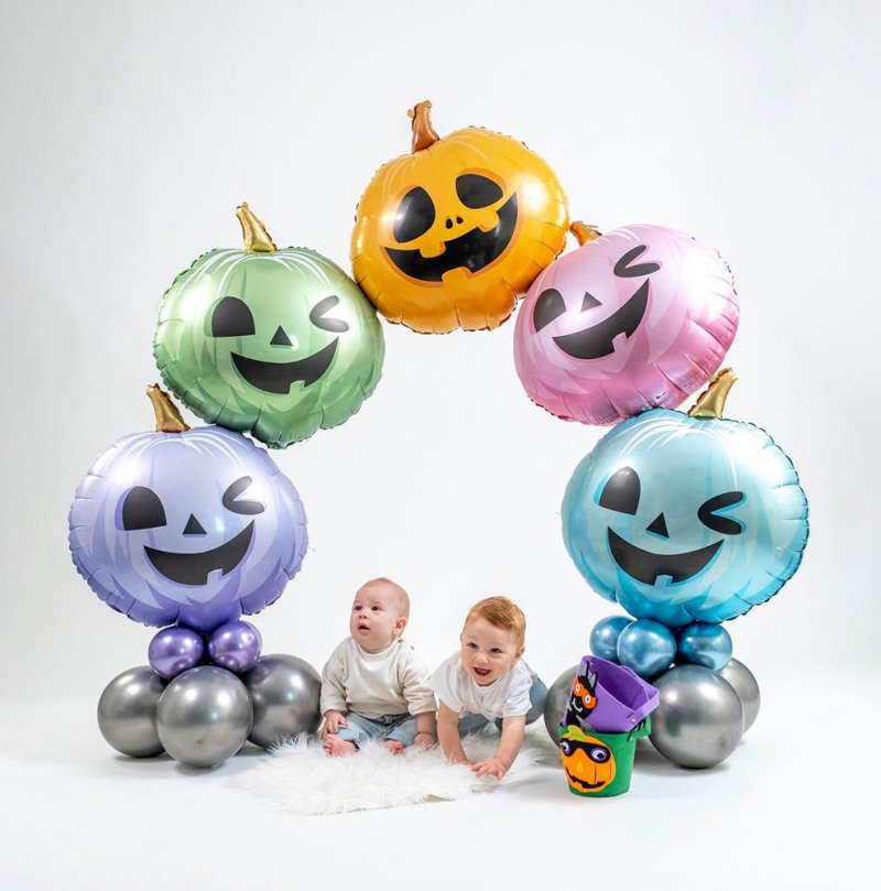 Balão Foil 56cm Funny Pumpkin Rosa