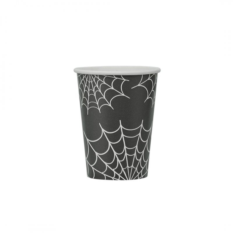 8 Copos 250ml Teia de Aranha - Halloween
