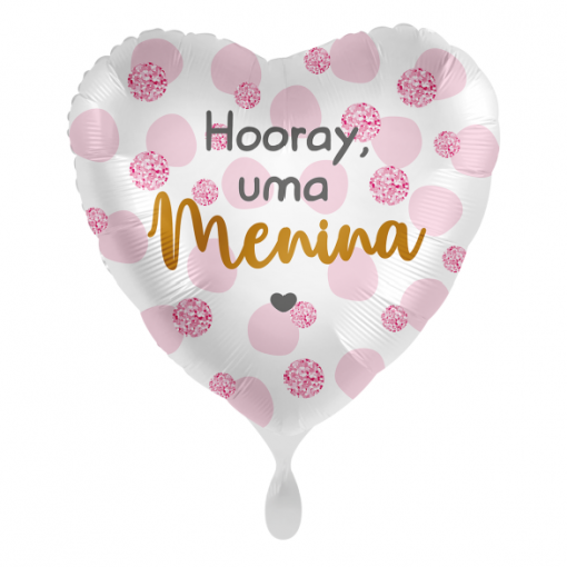 Balão Foil 43cm 'Hooray, uma menina!'