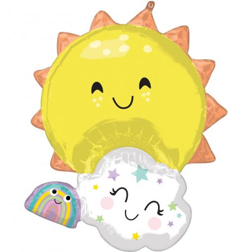 Balão Foil SuperShape P35 Rainbow Family (Sol, Arco-Íris & Nuvem)