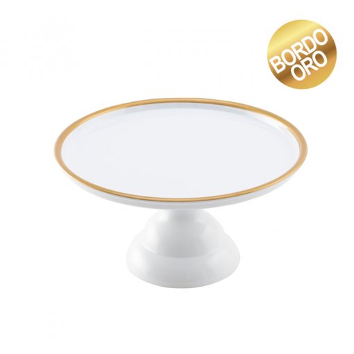 Cake Stand Melanina 23x12cm Branco & Dourado