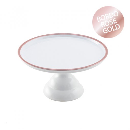 Cake Stand Melanina 23x12cm Branco & Rose Gold