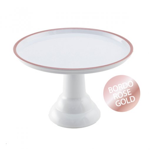 Cake Stand Melanina 30x20cm Branco & Rose Gold