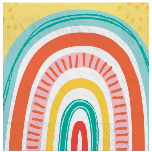 16 Guardanapos 33cm Retro Rainbow (Arco-Íris)