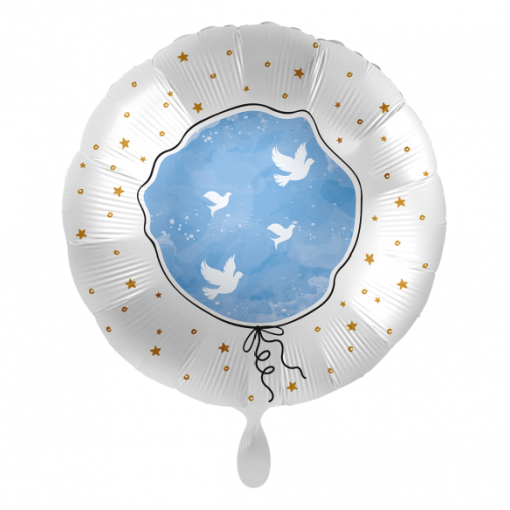 Balão Foil 43cm Azul com Pombas