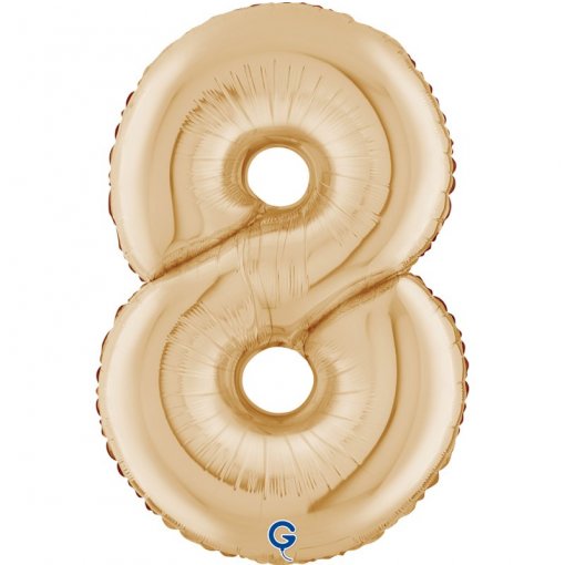 Balão Foil 66cm Dourado Branco nº8