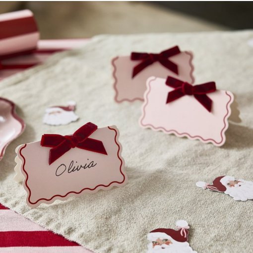 8 Marcadores de Lugar Laço Veludo