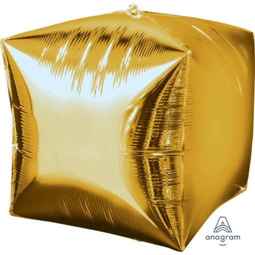 3 Balões Foil Bulk 38cm Cubez Dourado