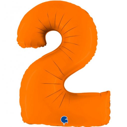 Balão Foil 102cm Laranja Número 2