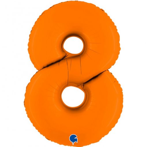 Balão Foil 102cm Laranja Número 8