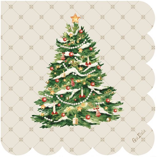 16 Guardanapos 33cm Árvore de Natal