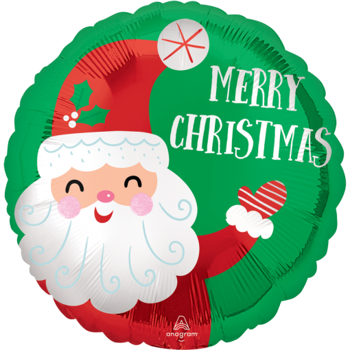 Balão Foil 45cm Merry Christmas - Pai Natal