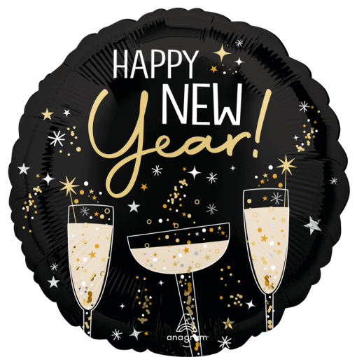 Balão Foil 45cm Bubbly New Year - Ano Novo
