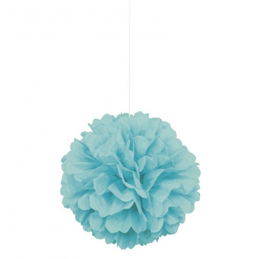 Pom Pom Decorativo Papel 16'' Azul Caribe