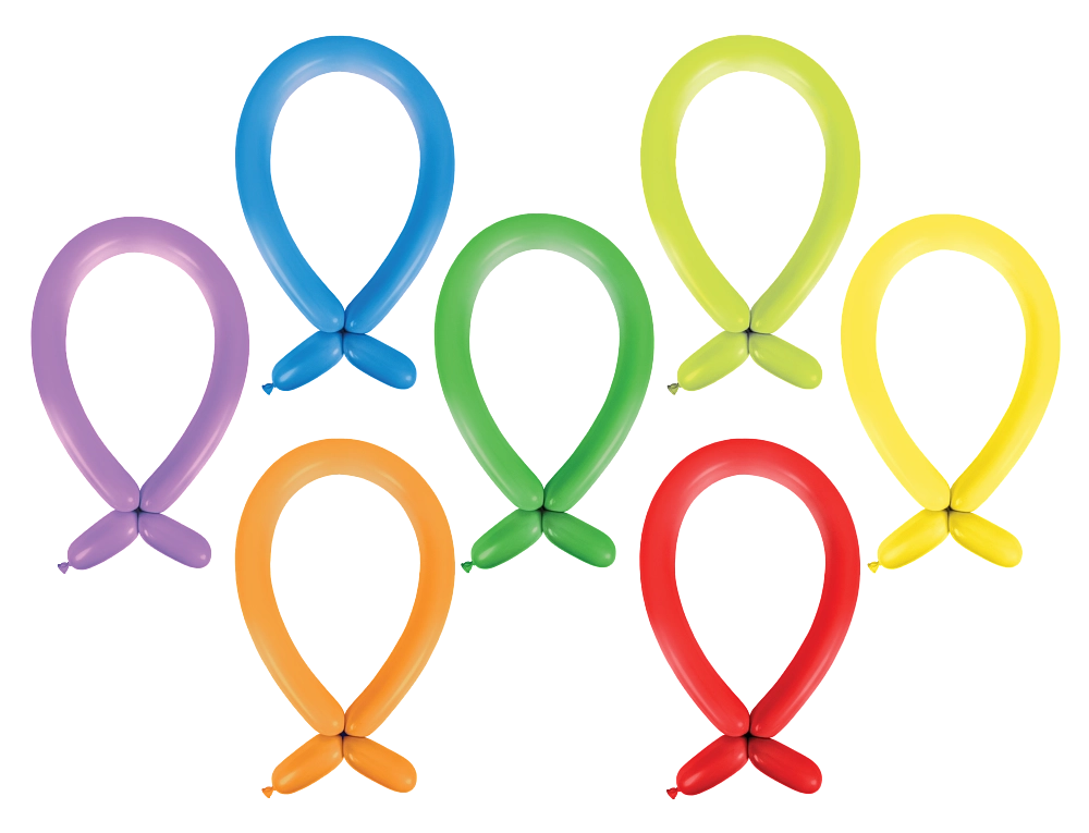 100 Balões latex Modelar 260 Count Carnival