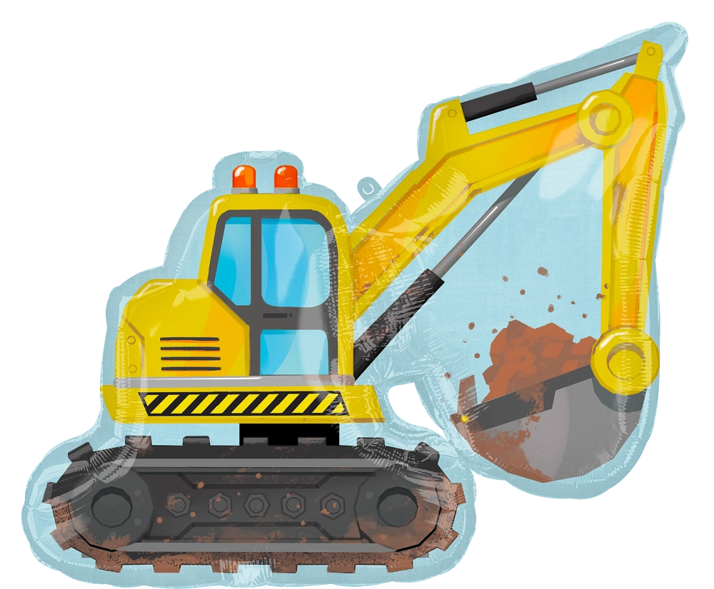 Balão Foil 71x66cm Escavadora - Construção