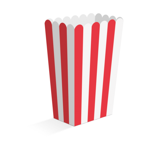 8 Caixas de Pipocas Riscas Vermelho