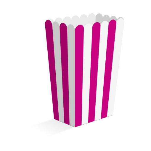 8 Caixas de Pipocas Riscas Rosa Choque