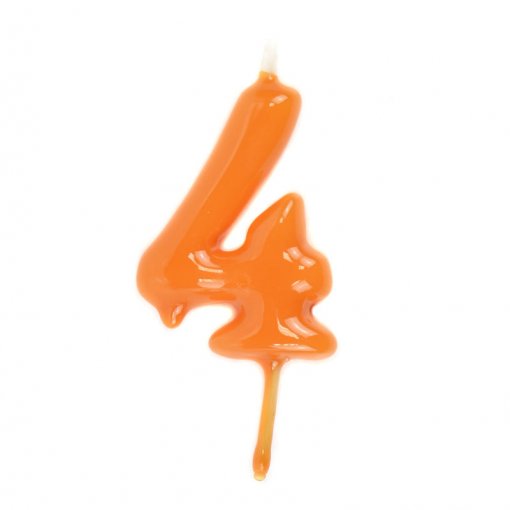 Vela Aniversário 6cm Laranja nº4
