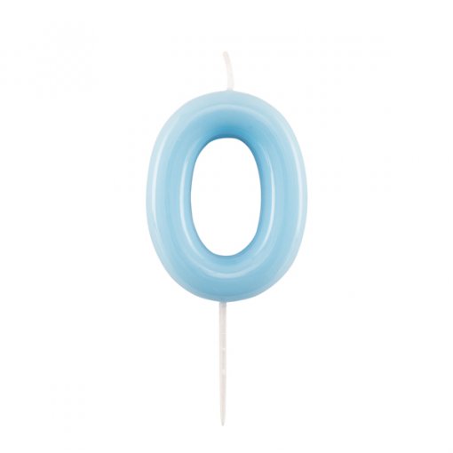 Vela de Aniversário Azul 10,5cm nº0