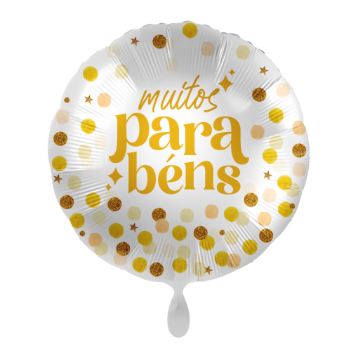 Balão Foil 43cm Muitos Parabéns - Dourado