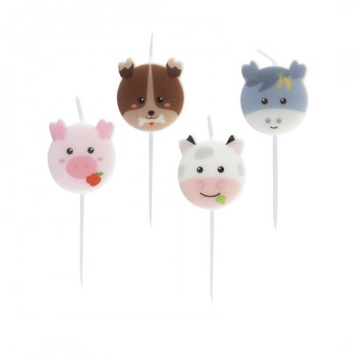 4 Velas 8cm Animais da Quinta