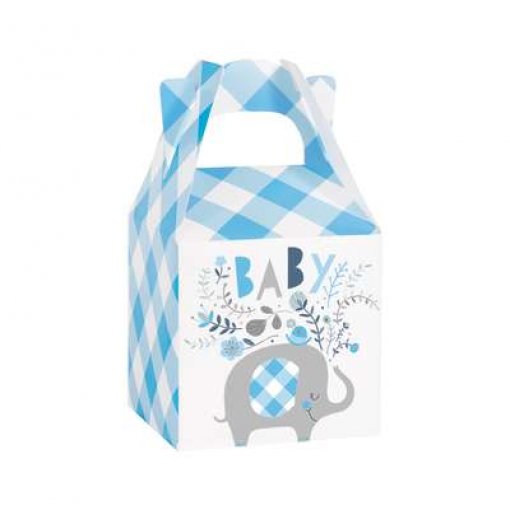 8 Caixas Blue Floral Elephant Baby Shower