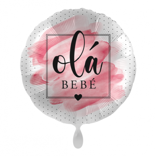 Balão Foil 43cm 'Olá Bebé' Rosa