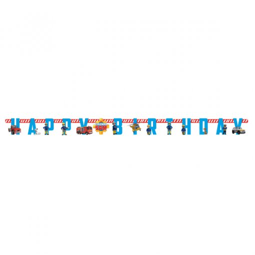 Grinalda Happy Birthday 180x15cm Bombeiro Sam