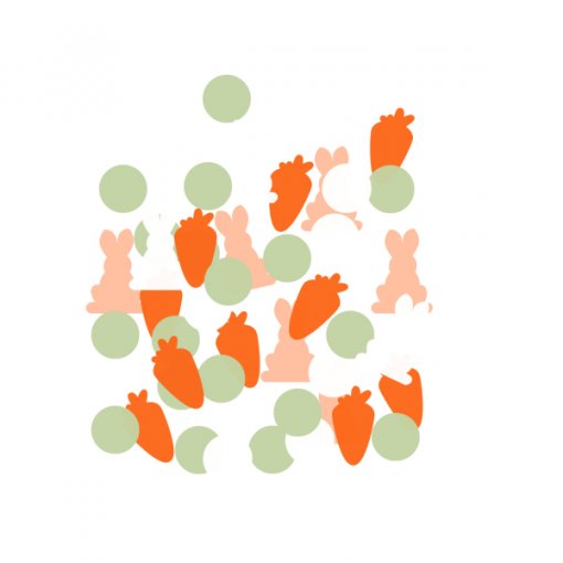 Confettis Coelho & Cenoura (Páscoa)