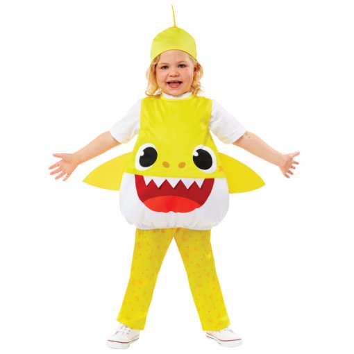 Fato Baby Shark Amarelo - Idade 2-3 Anos