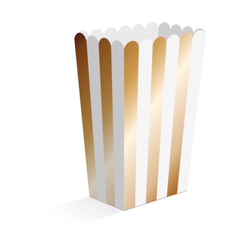 8 Caixas de Pipocas Riscas Dourado