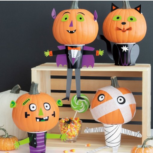 Mini Kit de Decoração de Abóboras - Halloween