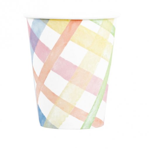 8 Copos 250ml Pastel Gingham