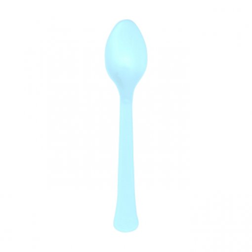 24 Colheres de Plástico Azul Claro