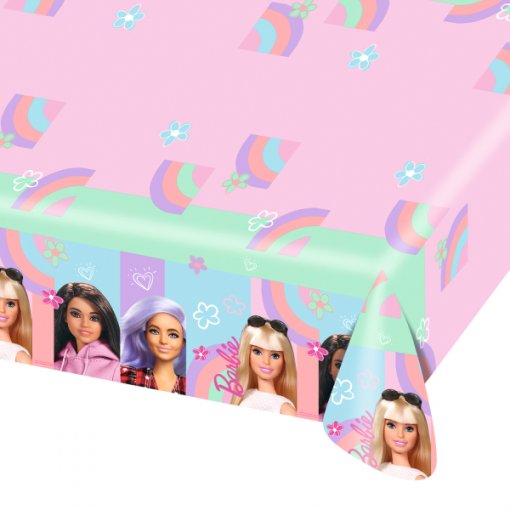 Toalha de mesa 120x180cm Barbie Sweet Life