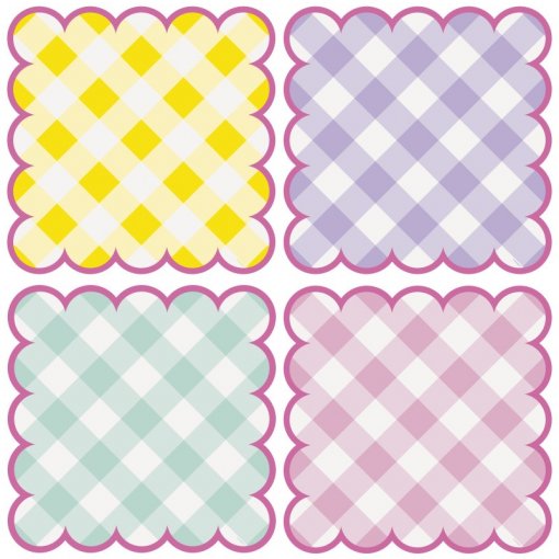8 Marcadores de mesa Pastel Gingham