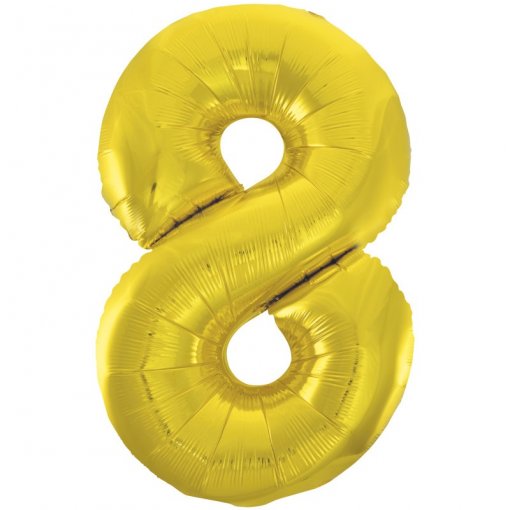 Balão Foil 86cm Dourado Clássico Número 8
