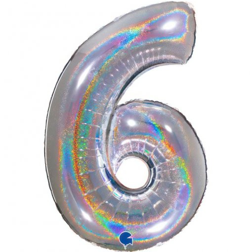 Balão Foil 102cm Holográfico Glitter Prateado nº6