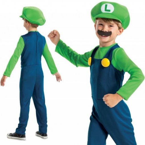 Fato Luigi Super Mario Bros Idade 4-6 Anos