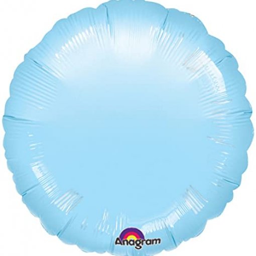 10 Balões Foil Redondo 18'' Bulk Azul Claro