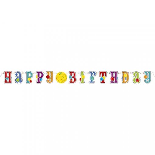 Grinalda Papel 'Happy Birthday' Colorido 2,14m
