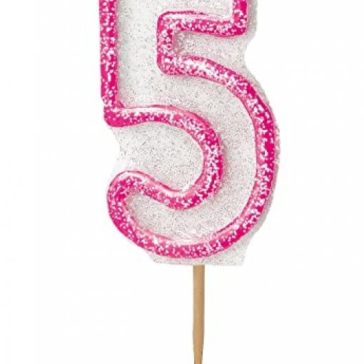 Vela Aniversário Glitz Rosa nº 5