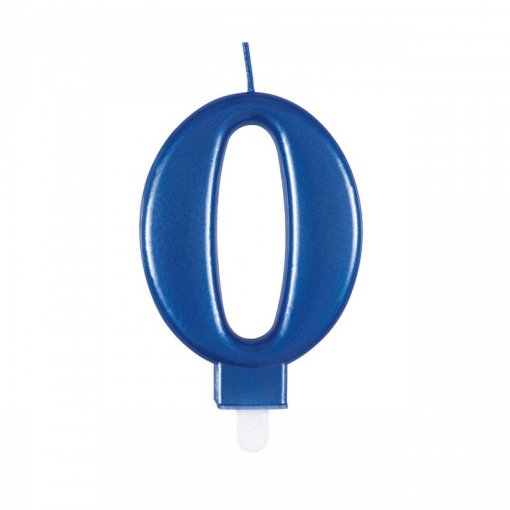 Vela de Aniversário Azul 9cm nº0