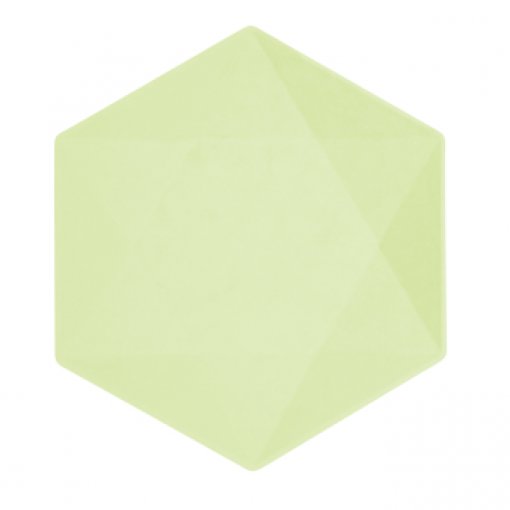 6 Pratos Hexagonal 26,1x22,6cm ECO Verde