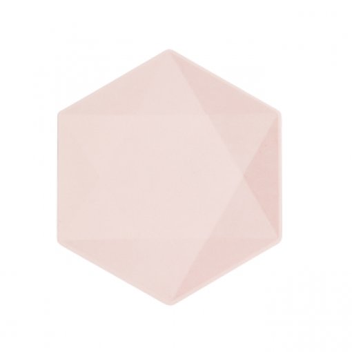 6 Pratos Hexagonal 20,8x18x1cm ECO Rosa