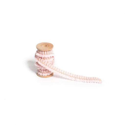 Fita de Califórnia Fringada em Rosa e Dourado 1,5cm x 5m