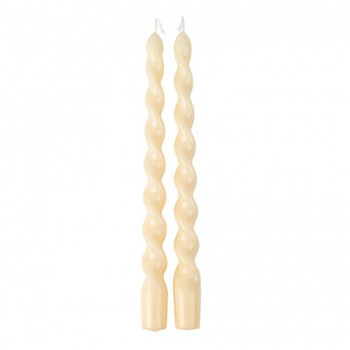 2 Velas Decorativas Torcidas 2,2x25cm Amarelo Claro